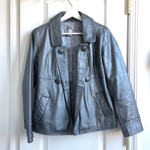 VINTAGE METALLIC LEATHER JACKET - Picture 2 of 4